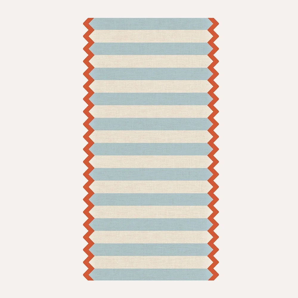 Loco Living Siesta Stripe Tablecloth In Blue/cream 3.2m