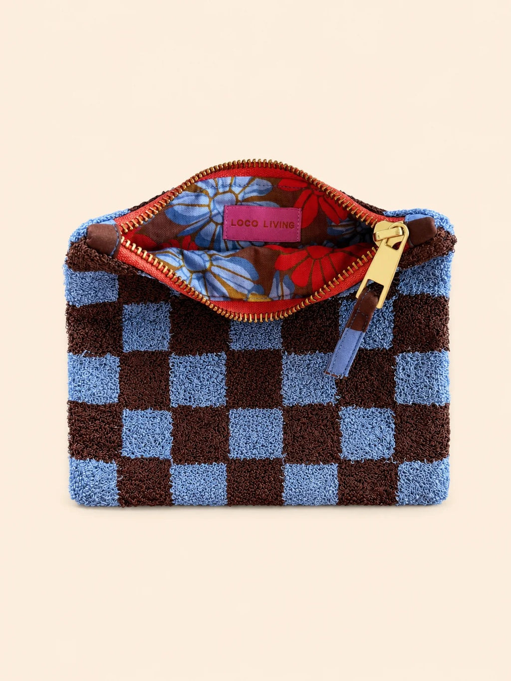 Loco Living Azure Check Flat Pouch