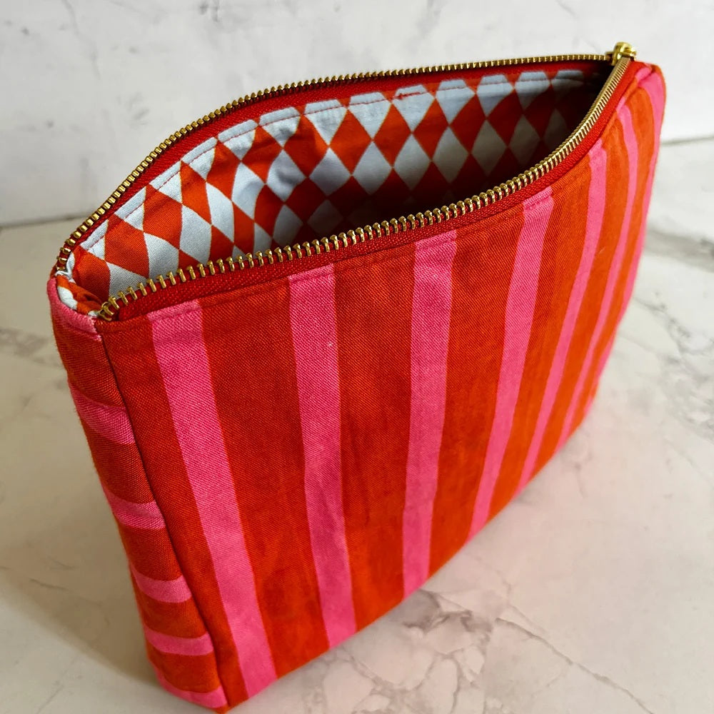 Loco Living Koi Stripe Linen Cosmetic Body Bag