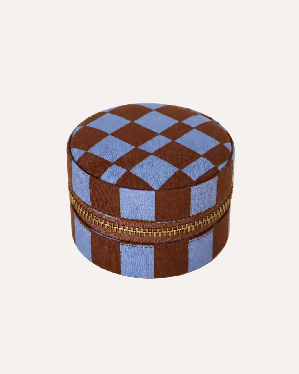 Loco Living Azure Check Mini Linen Jewellery Box