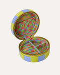 Loco Living Lime Stripe Mini Linen Jewellery Box