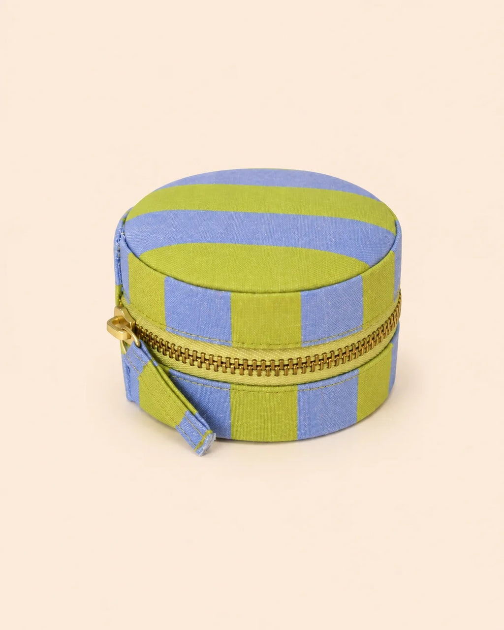 Loco Living Lime Stripe Mini Linen Jewellery Box