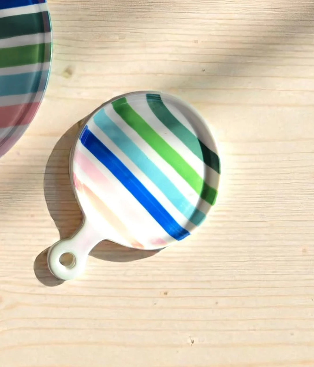 Carla Dinnage Small Hand Painted Stripe Charcuterie Board
