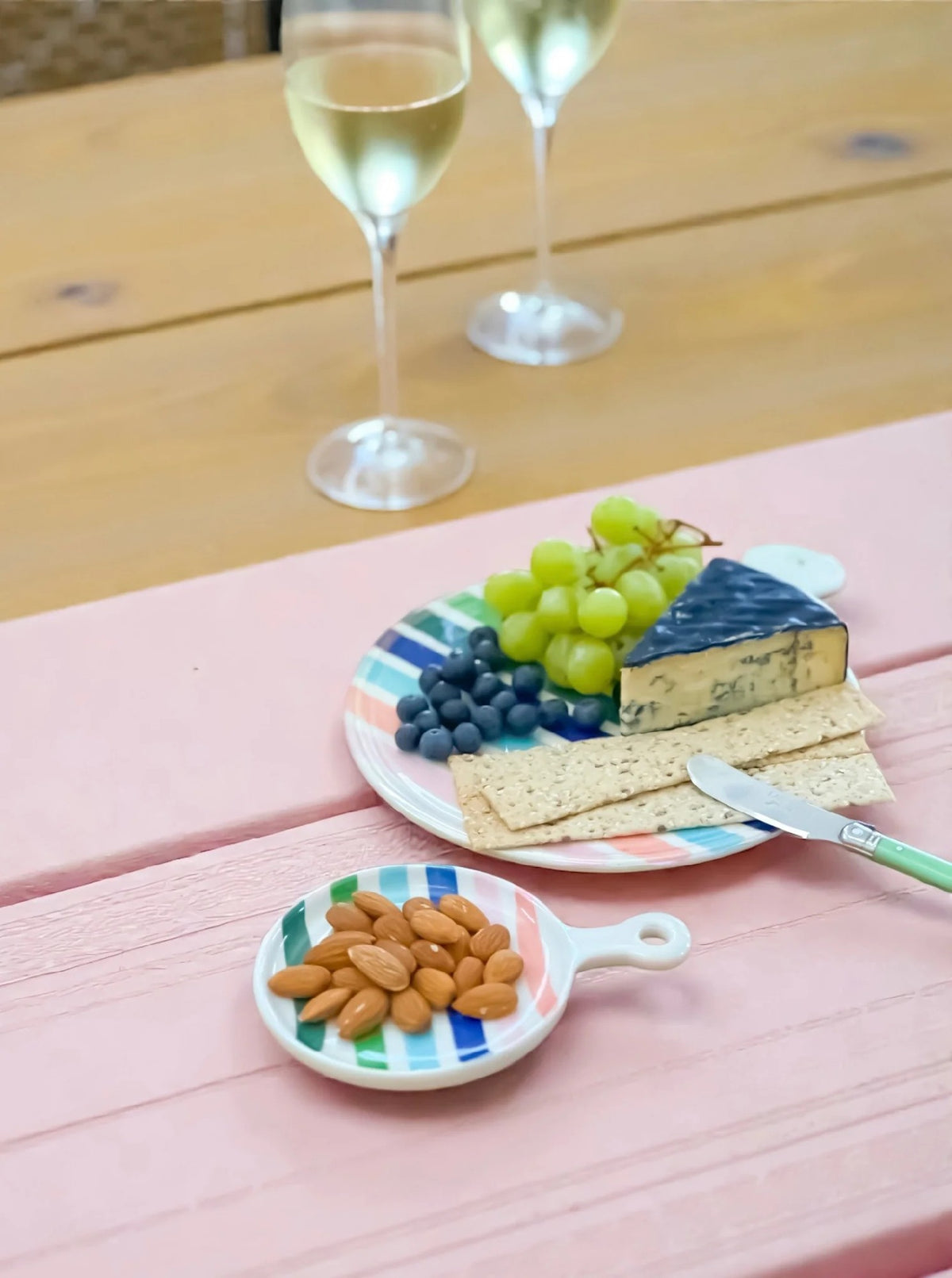 Carla Dinnage Small Hand Painted Stripe Charcuterie Board