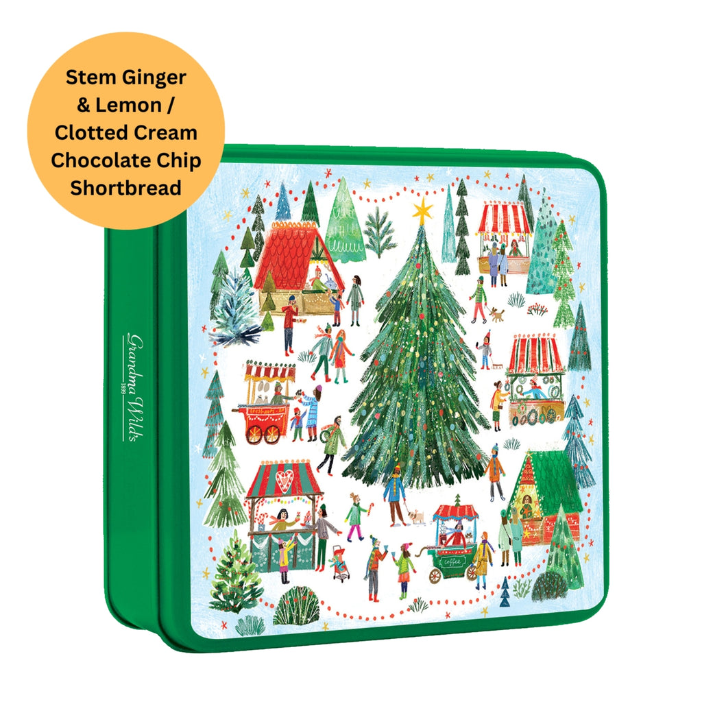 Grandma Wild's Embossed Christmas Village Market Tin 160g