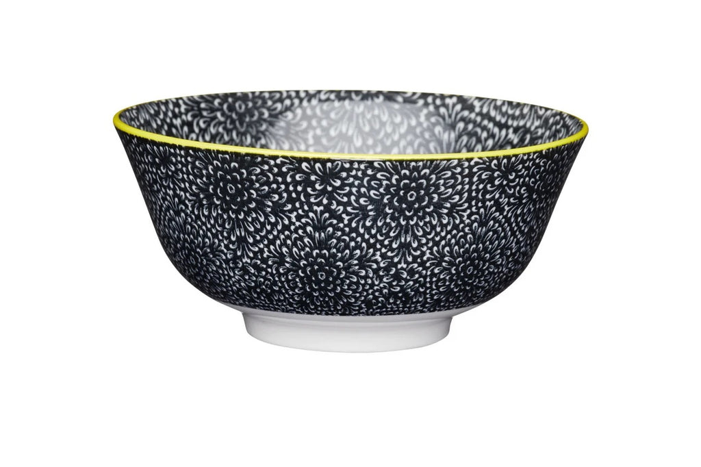 Mikasa Bowl 15.5cm Black Floral