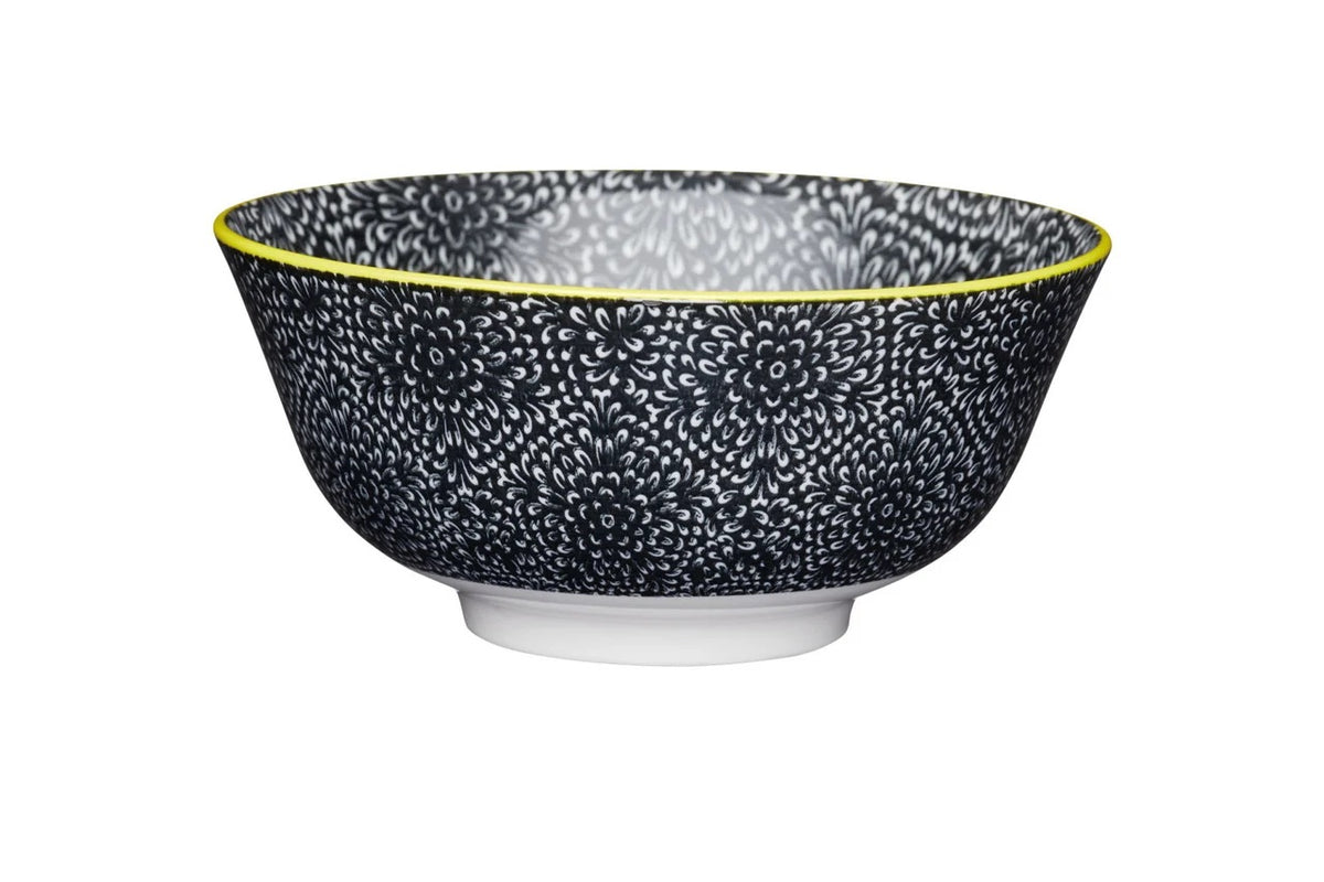 Mikasa Bowl 15.5cm Black Floral