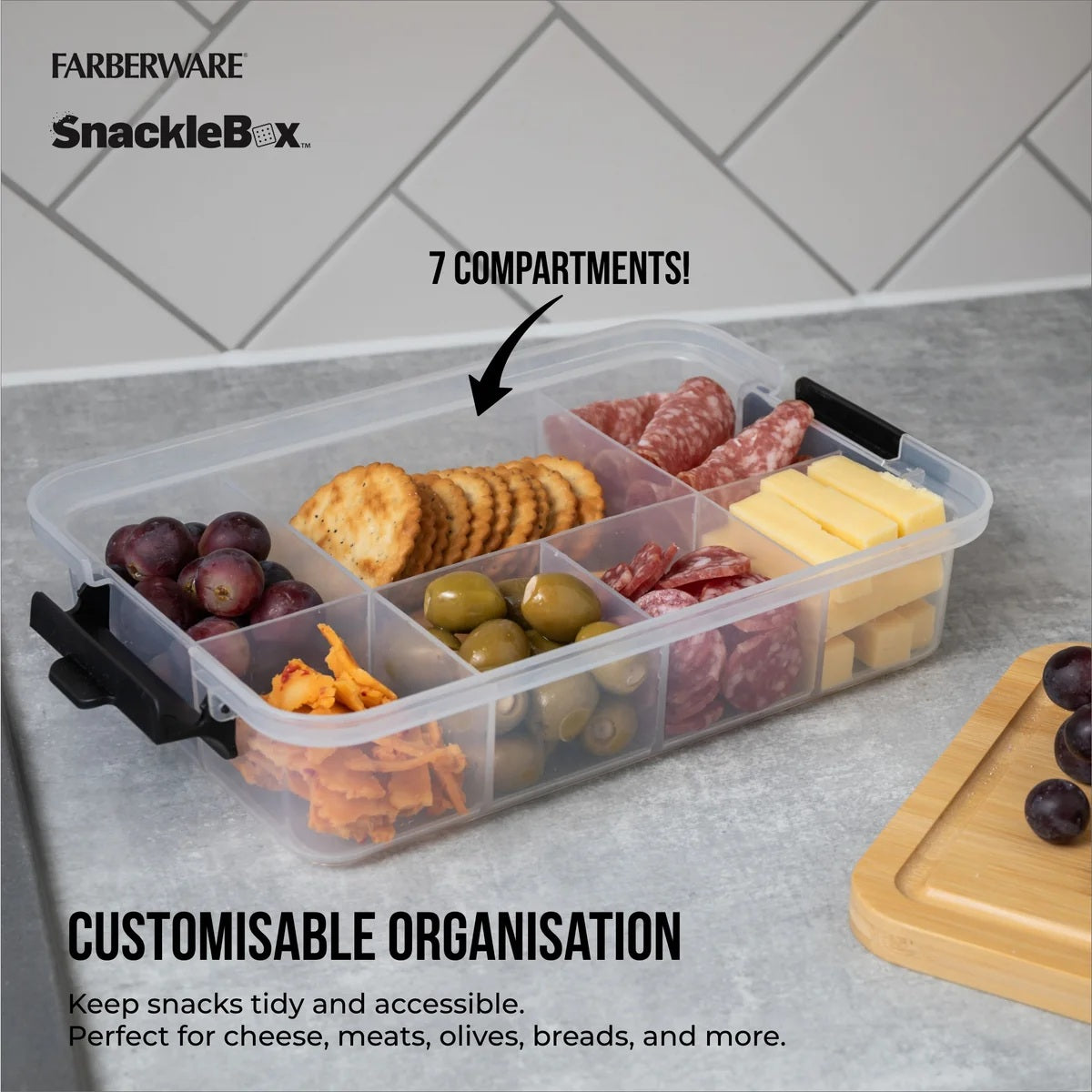 Farberware Snacklebox With Bamboo Board Sml