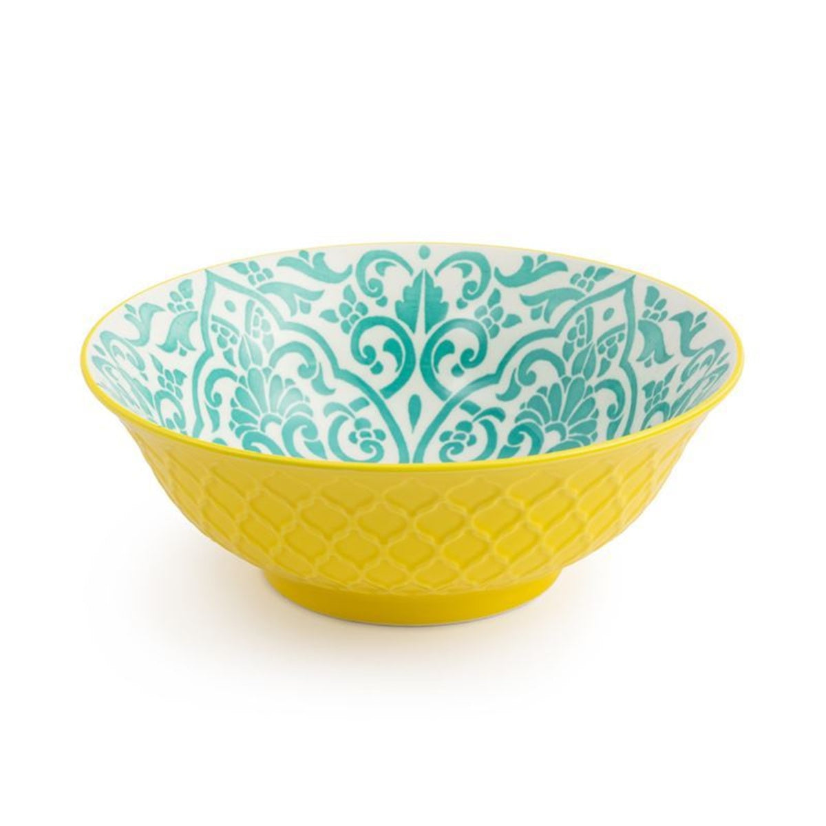 Mikasa Ramen Bowl 21cm Yellow And Blue Geometric