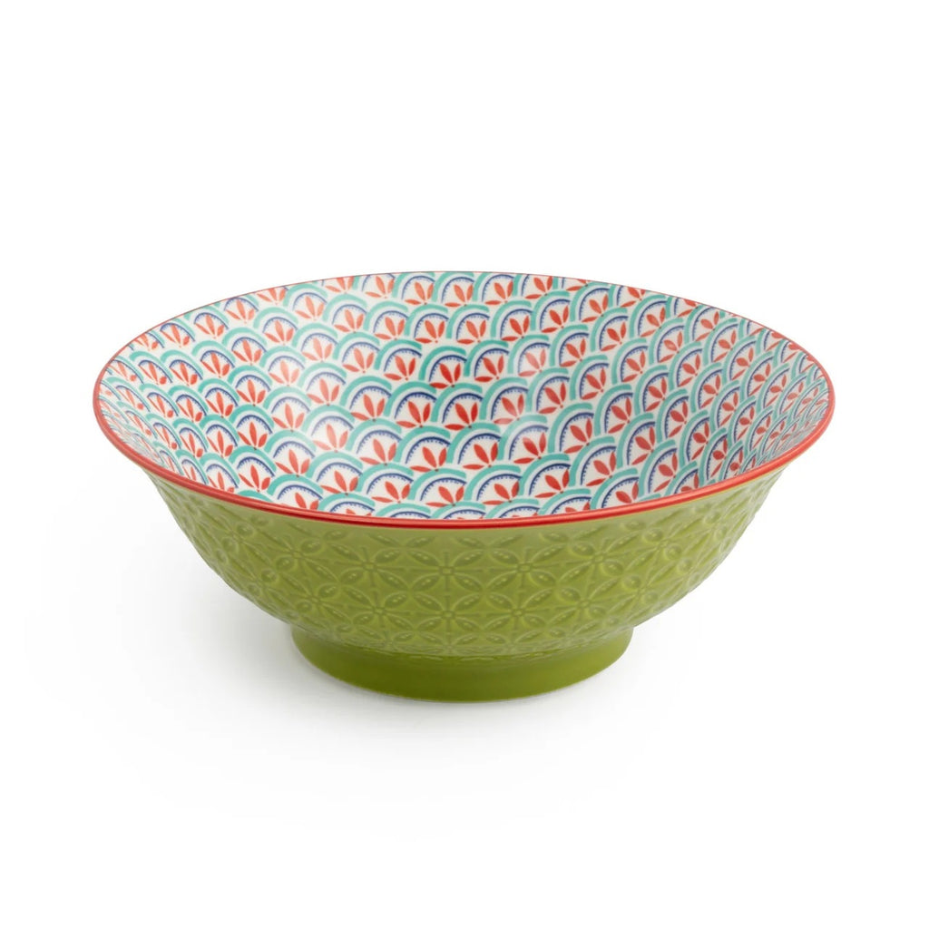 Mikasa Ramen Bowl 21cm Green Blue Geometric