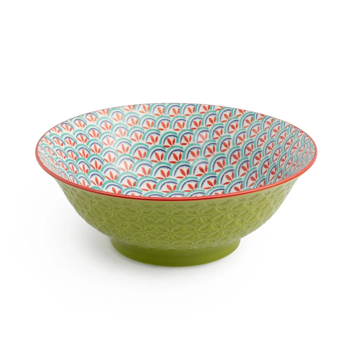 Mikasa Ramen Bowl 21cm Green Blue Geometric