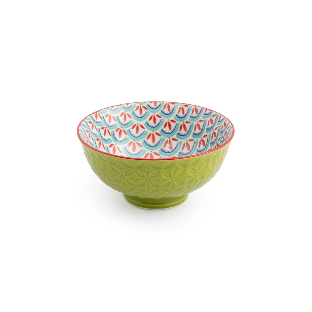 Mikasa Nibble Bowl 12cm Green Blue Geometric
