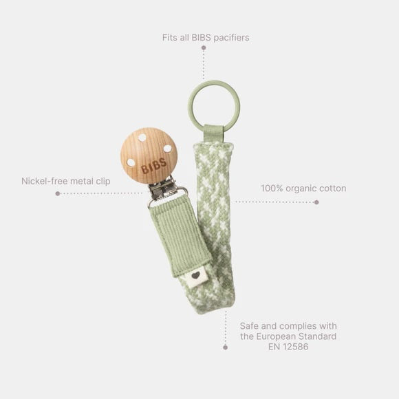 Bibs Pacifier Clip - Blush/ivory