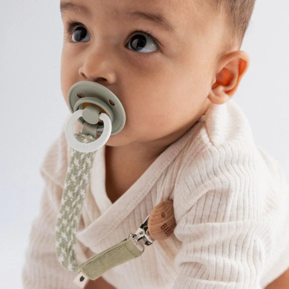 Bibs Pacifier Clip - Blush/ivory