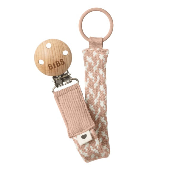 Bibs Pacifier Clip - Blush/ivory