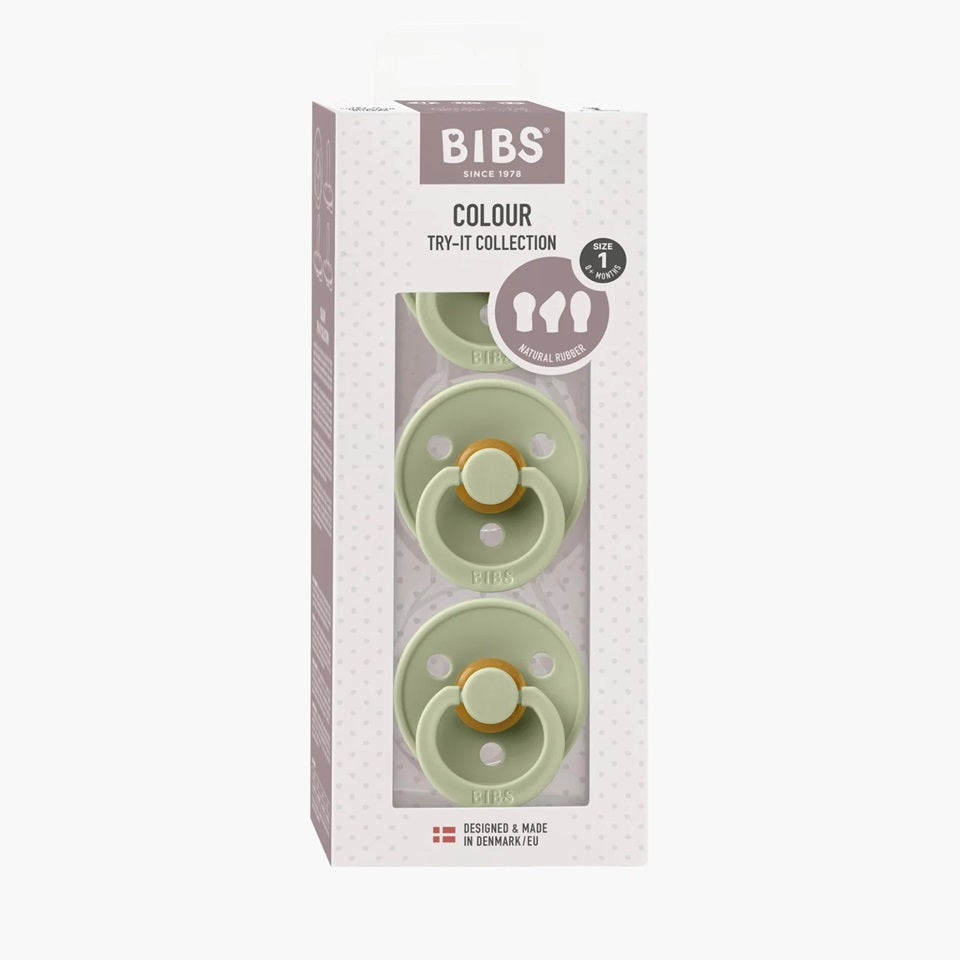 Bibs Try-it Colour Dummies 3pk Size 1 - Sage