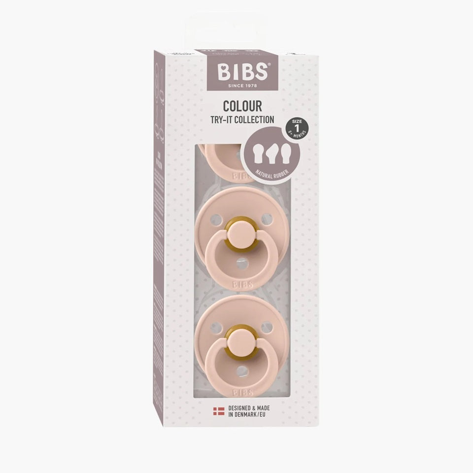 Bibs Try-it Colour Dummies 3pk Size 1 - Blush