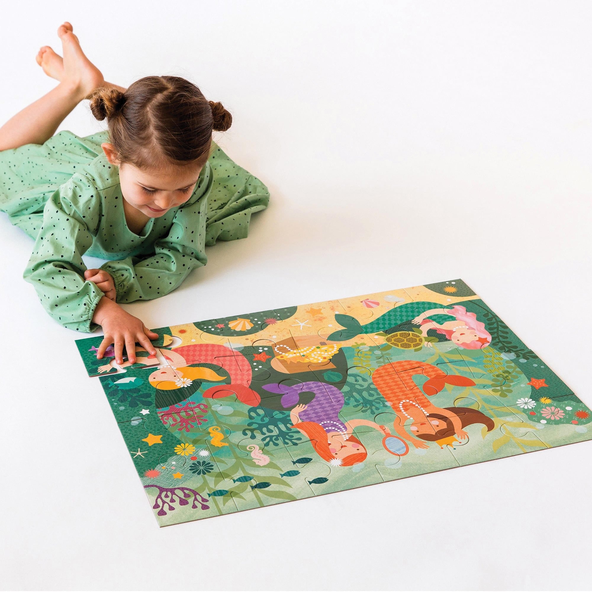 Petit Collage Floor Puzzle - Mermaid Friends