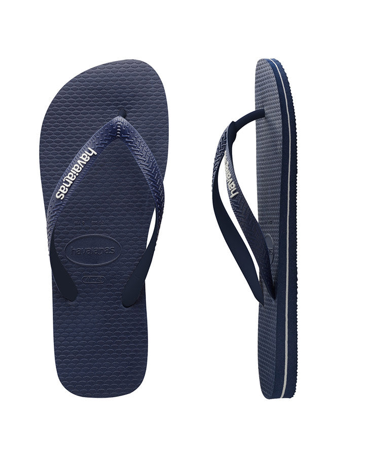 Havaianas Kids Rubber Logo Navy Blue/navy Blue/white Kids [sz:29-30]