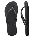 Havaianas Slim Crystal Black Thongs