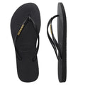 Havaianas Slim Metal Logo Black/gold Thongs