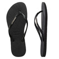 Havaianas Slim Metal Logo Black/silver Thongs