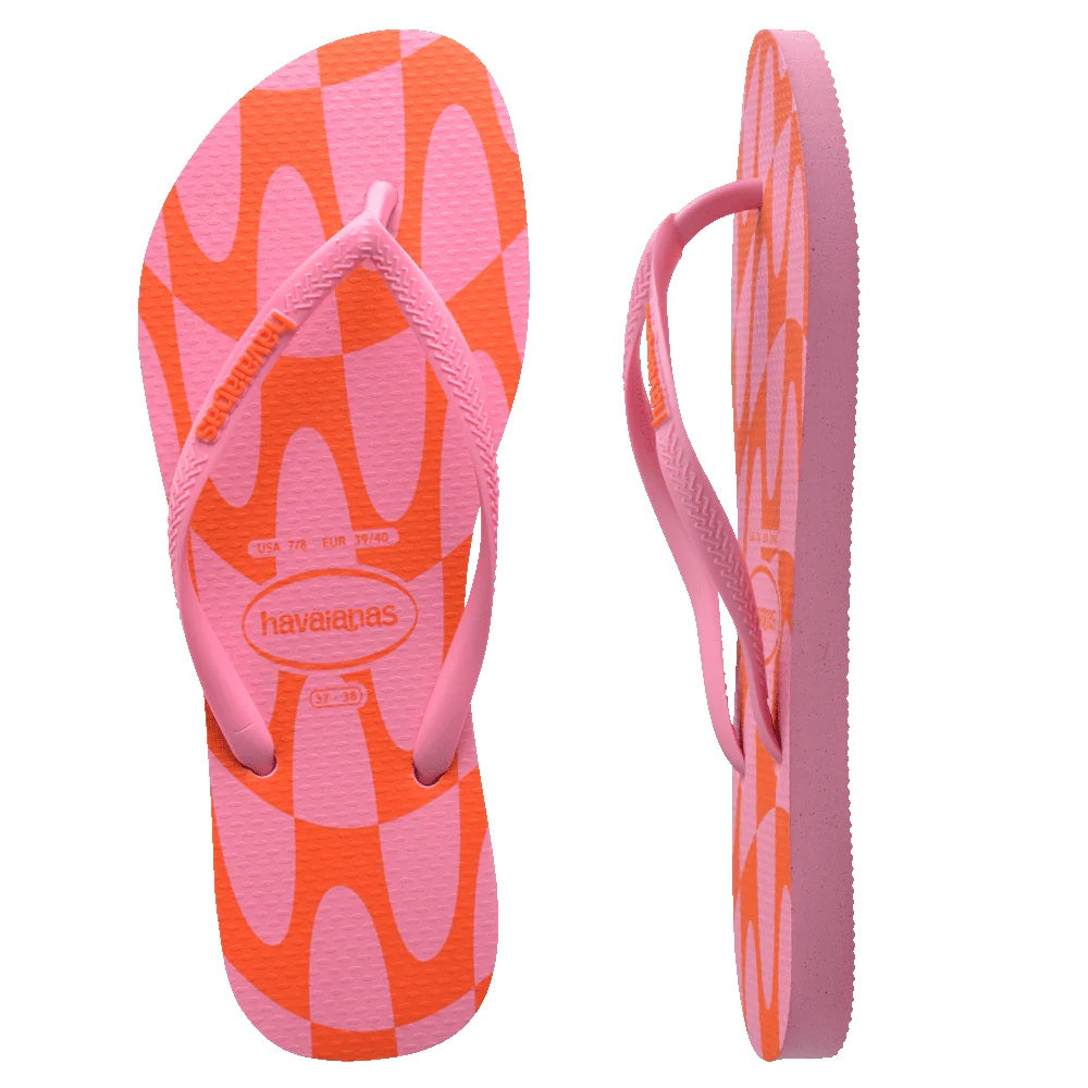 Havaianas Slim Distorted Wave Thongs (nicola) Pink *sale*