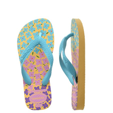 Havaianas Kids Top Flores Thongs Caja Yellow/blue [sz:29-30]