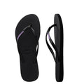 Havaianas Kids Slim Rubber Logo Black/lilac Thongs