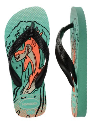 Havaianas Kids Top Fun Virtual Thongs Green/black [sz:23-24]
