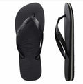 Havaianas Rubber Logo Black/steel Grey Thongs [sz:39-40]