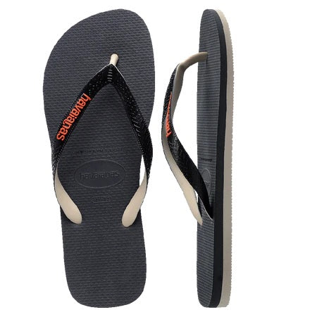 Havaianas Top Tred Rubber Mix Thongs Beige/black/orange [sz:39-40]