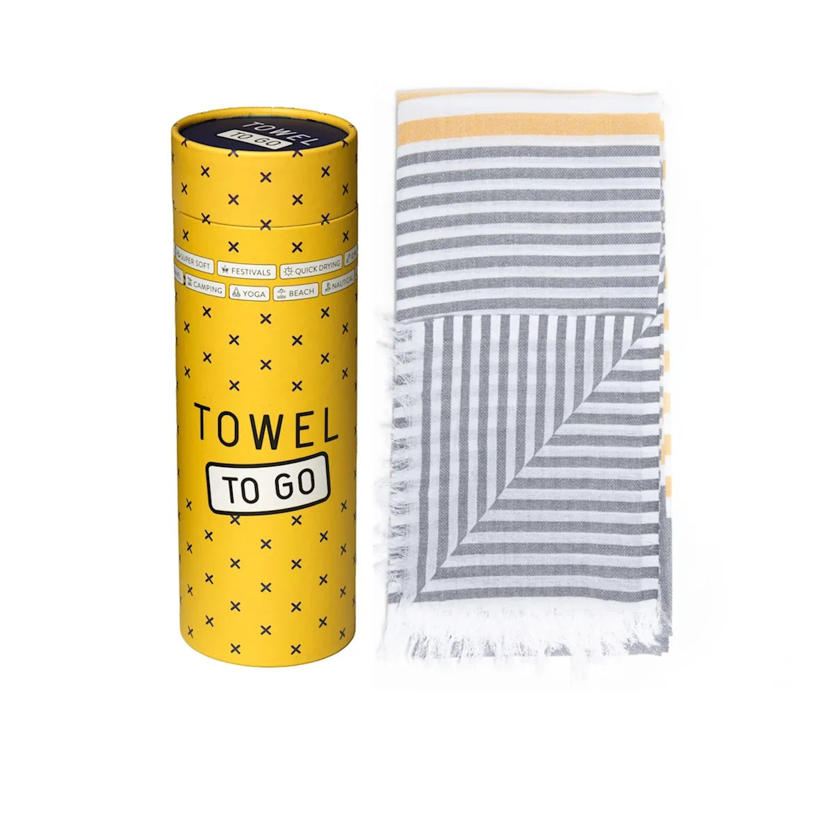 Towel To Go Bali Towel Anthracite/mustard