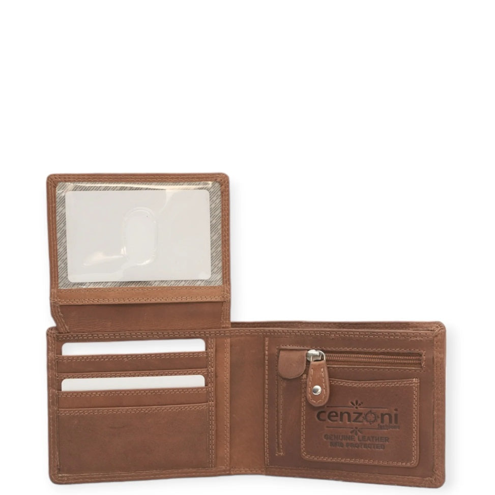 Cenzoni Mens Leather Wallet Tan 3