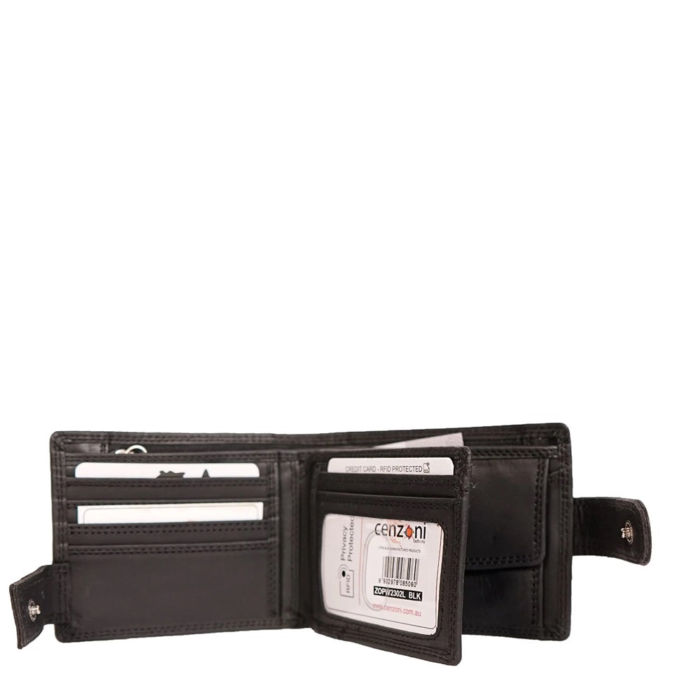 Cenzoni Mens Leather Wallet Black