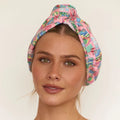 Louvelle Riva Hair Towel Wrap In Pink Postcards