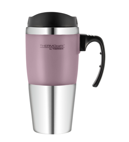 Thermos 450ml ThermocafÉ Stainless Steel Double Wall Travel Mug Mauve
