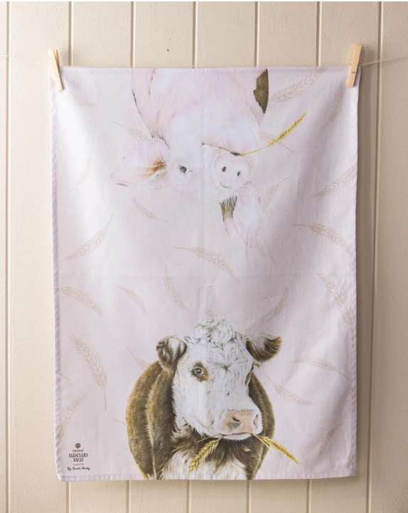 Ashdene Farmyard Faces 2pk Kitchen Towel