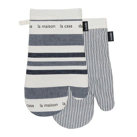 Ladelle La Casa Black 2pk Oven Mitt
