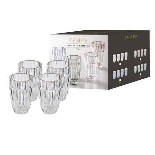 Tempa Amara Clear Highball Tumbler 4pk