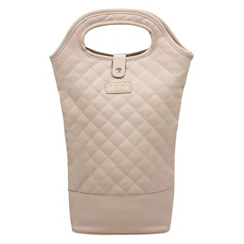 Tempa Quilted Latte Insulated Double Wine Bag