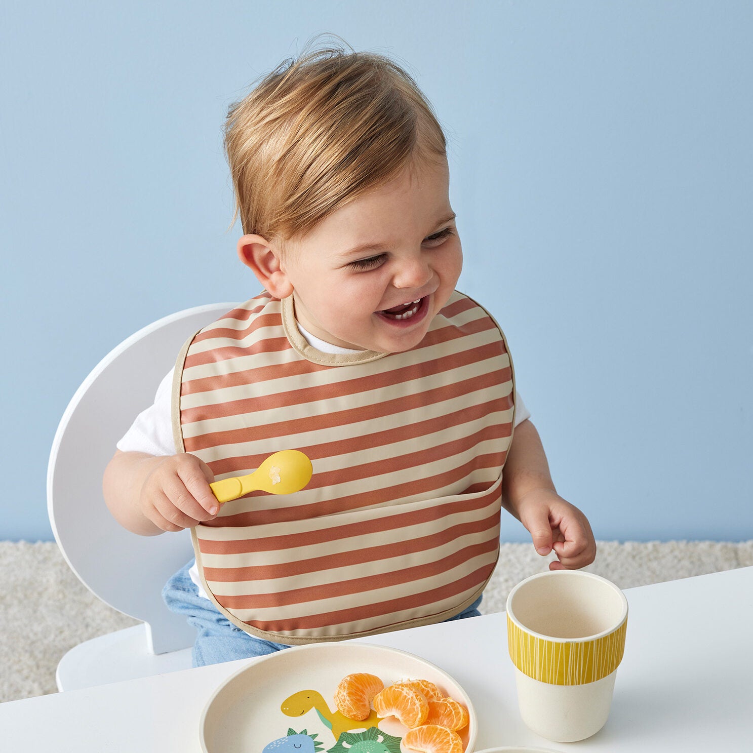 Jiggle & Giggle Stripe Traditional Bib