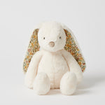 Load image into Gallery viewer, Jiggle &amp; Giggle Floral White Bunny Toy
