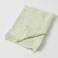 Jiggle & Giggle Green Basket Weave Knit Blanket