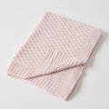 Jiggle & Giggle Pink Basket Weave Knit Blanket