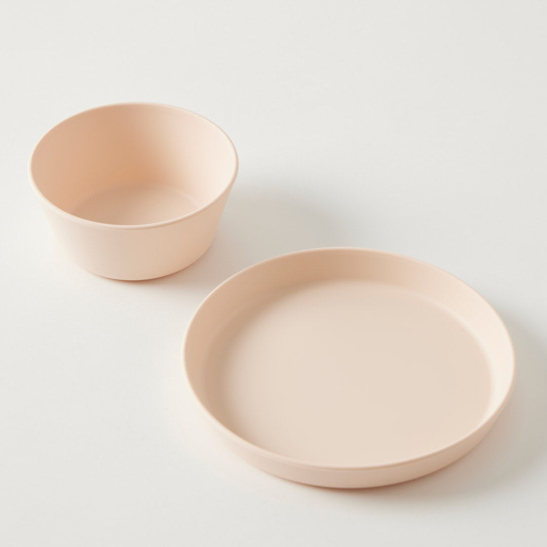 Jiggle & Giggle Riley Silicone Dining Set Of 2 Peach