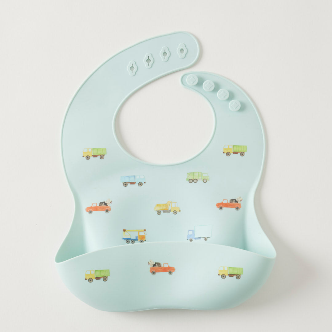 Jiggle & Giggle Trucking Along Silicone Bib