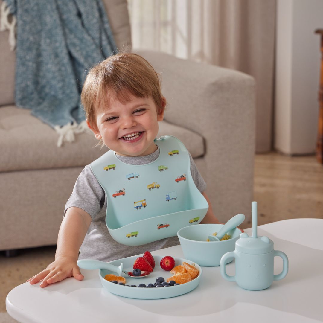Jiggle & Giggle Trucking Along Silicone Bib