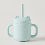 Load image into Gallery viewer, Jiggle &amp; Giggle Riley Silicone Sippy Cup With Straw Blue
