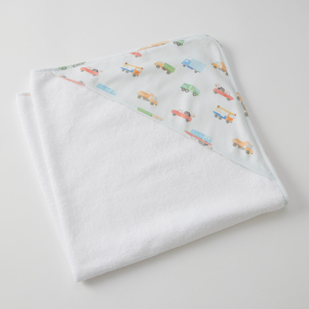 Jiggle & Giggle Trucking Along Hooded Towel